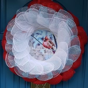 Cardinal Wreath Handmade